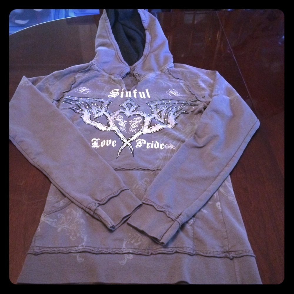 🔥TODAY ONLY🔥Sinful Jeweled Hooded Sweatshirt